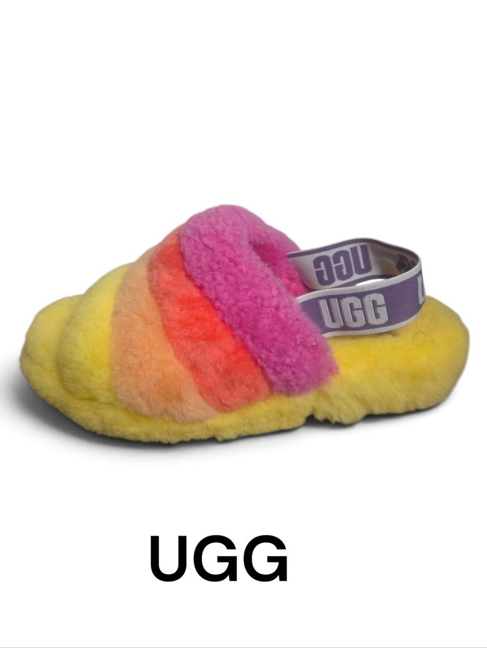 UGG Fluff Yeah  Multicolor Fluff Slide - Yellow, Pink, Orange